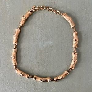 Vintage 1970s Textured Gold Bamboo Necklace